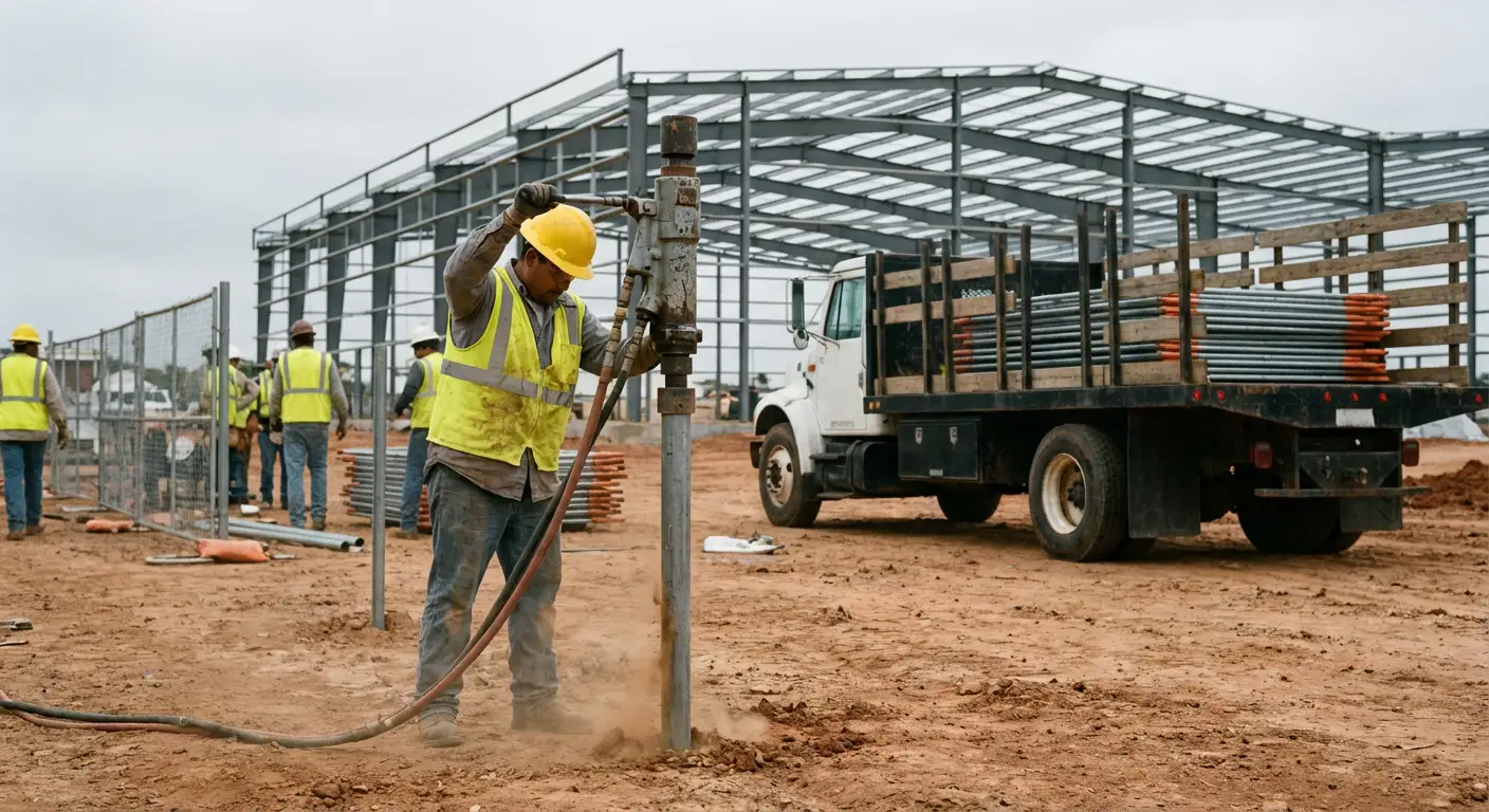 Industrial fencing installation site in Smyrna, GA