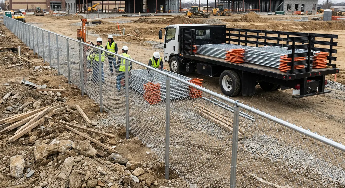 Post-Driven Construction Fence in Smyrna, GA