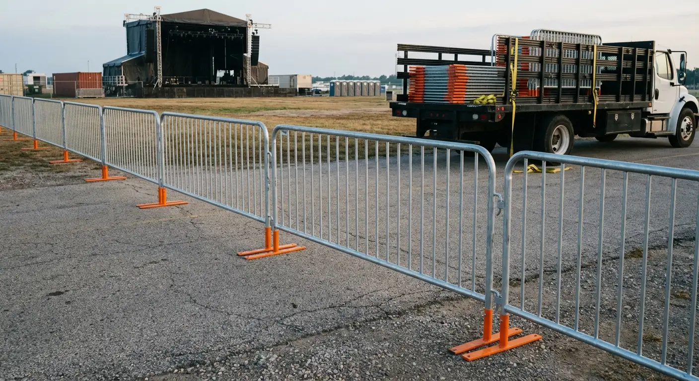 Crowd control barricade setup in Smyrna, GA
