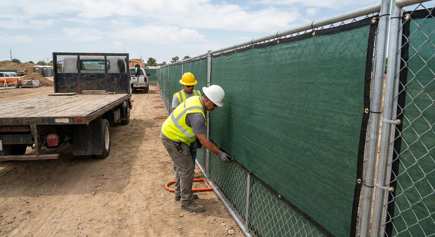 Temporary fence and barricade delivery truck in Smyrna, GA