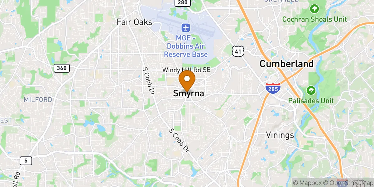 Smyrna Market Village neighborhood map in Smyrna, GA